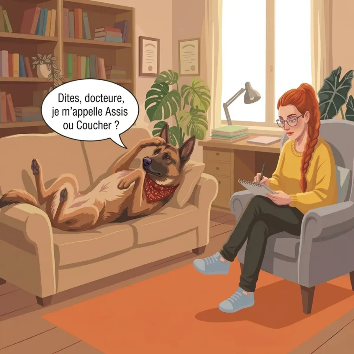 Julia en séance bilan comportemental avec un chien